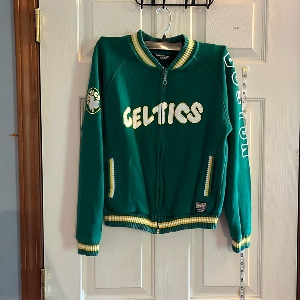 Harwood classic sports-M-green/white/yellow-crewneck, ribbed full zip sweatshirt